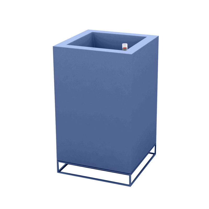 Vela Resin Pot Planter, 39.25" H x 23.5" W x 23.5" D, Black