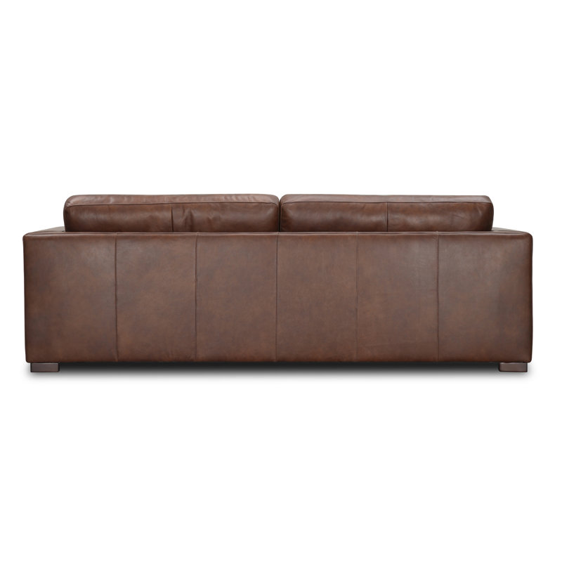 Winsor 91'' Top Grain Genuine Leather Sofa, Vintage Tobacco Top Grain Leather