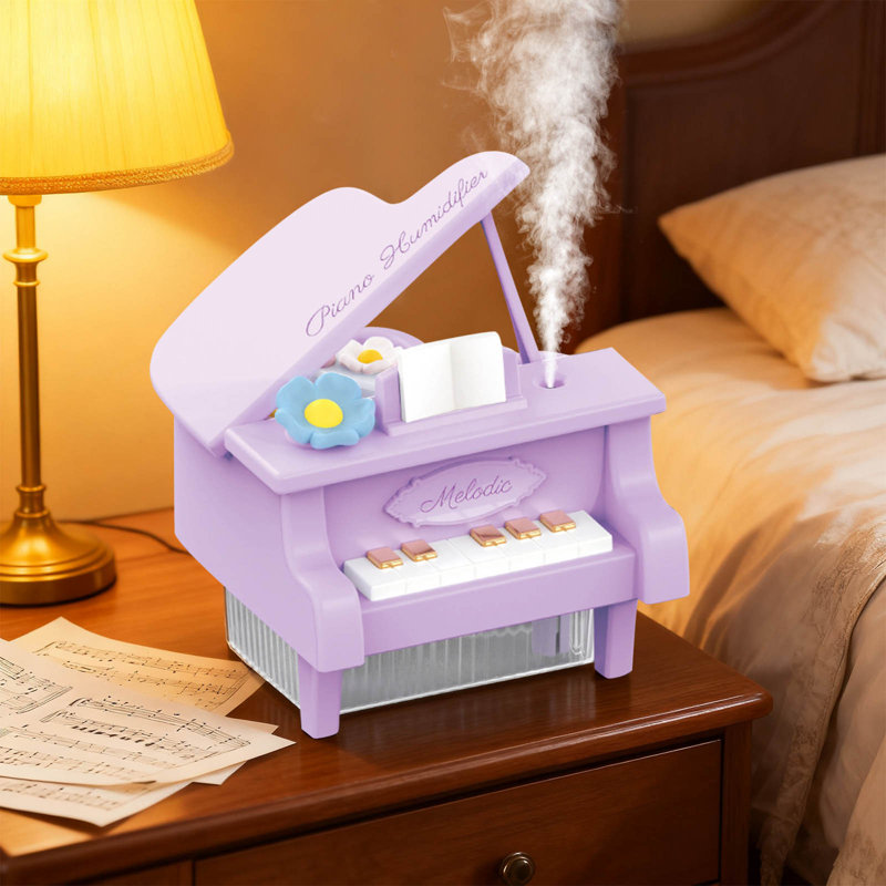 Piano - Humidificateur à fleurs - Chargé par USB pour une chambre à coucher avec climatiseur - Hydratant avec fine brume