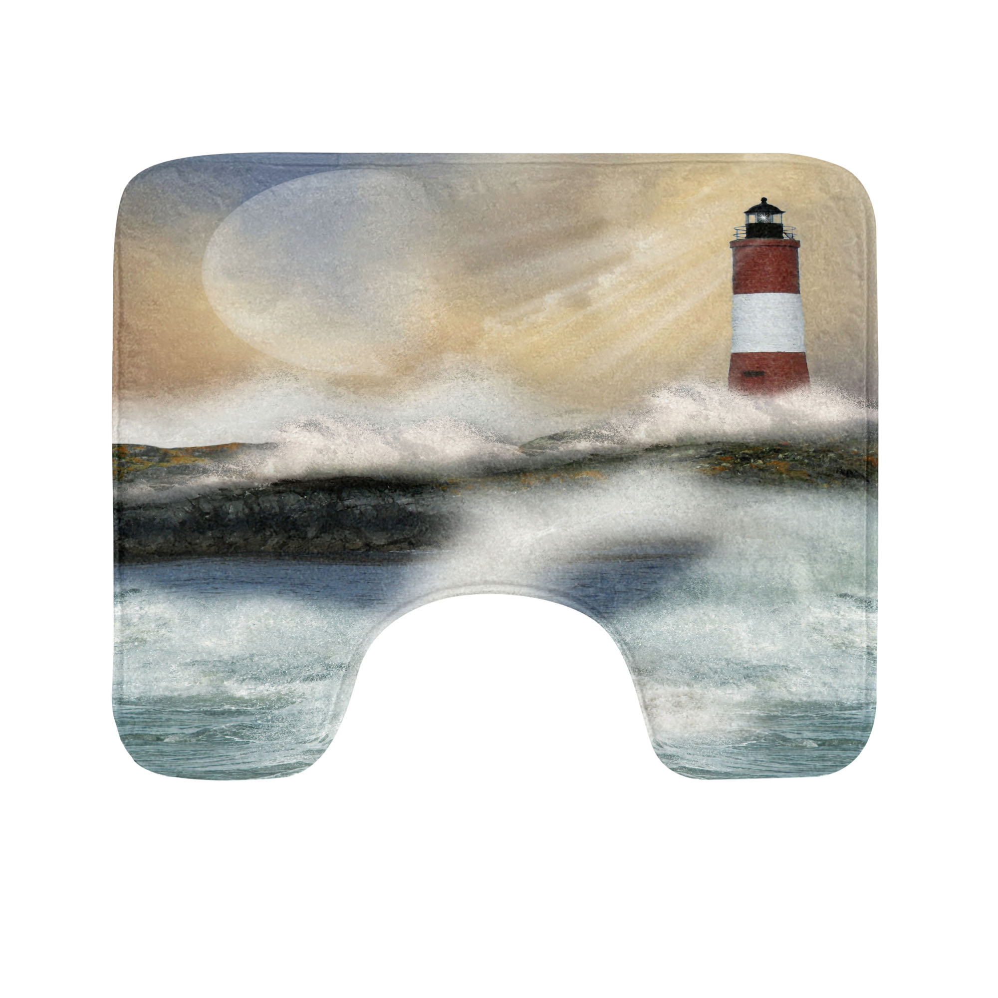 Bungalow Rose Lighthouse Toilet Mat U-Shape Bathroom Rug 20