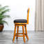 Tabouret de comptoir naturel 24 po avec siège pivotant et tissu gris anthracite