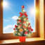 Petit arbre de Noël de 45 cm avec lumières, mini arbre de décoration de bureau avec sommet d'arbre en forme d'étoile, boules, arcs, pommes de pin pour bureau à domicile, bar, décorations de Noël