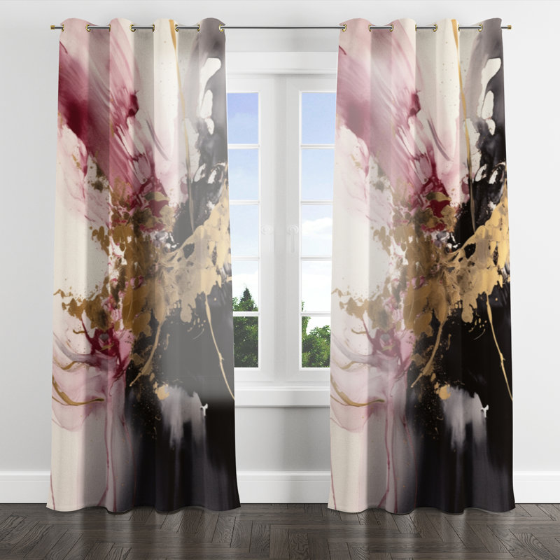 Anderea - Modern Grommet Curtain - Velvet Room Darkening - 1 panel, 52" W x 95" L, Golden Grommets
