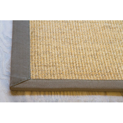 Sisal Rug Brentford - Flat Woven Dark Colour / Border Olive Green