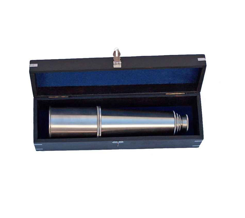 Alia Entertainment Decorative Telescope, Brushed Nickel