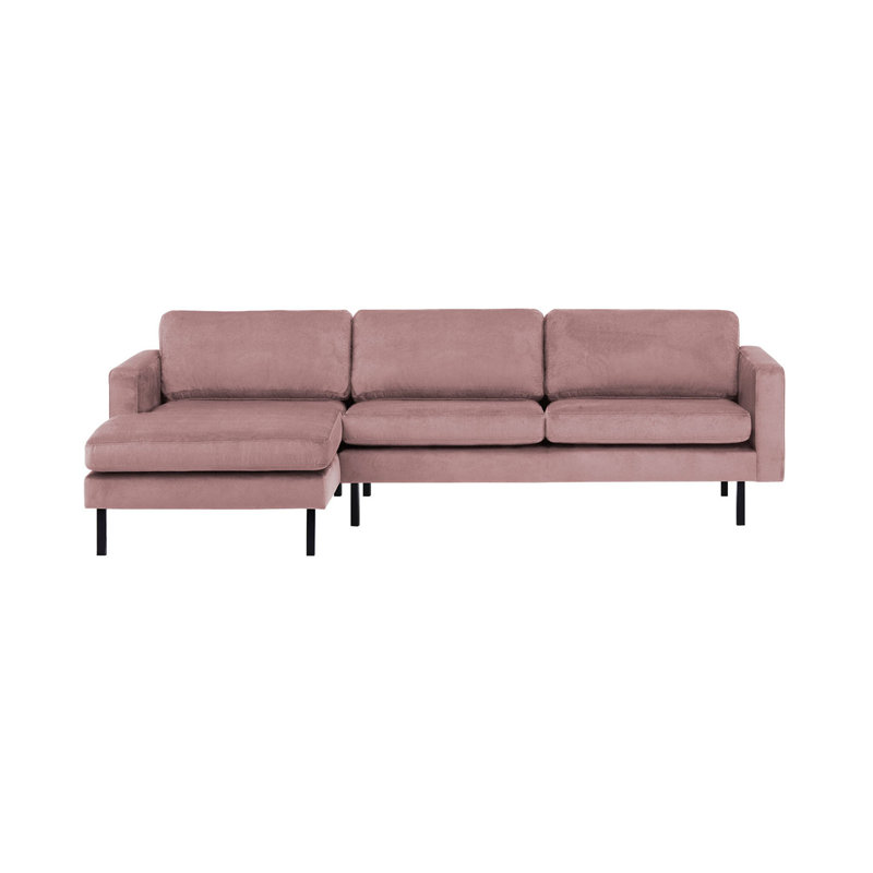 Cobden Corner Sofa, Left Hand Facing, Puder Pink Polyester Blend