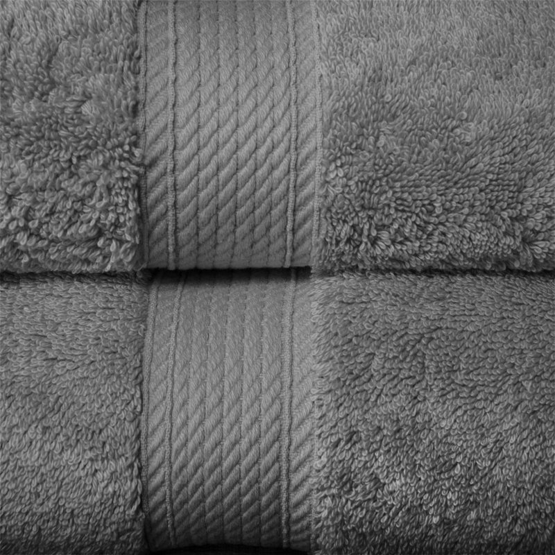 Renata Certified Egyptian Cotton 800 GSM PlushHighly Absorbent Luxury Hand Towels, Charcoal