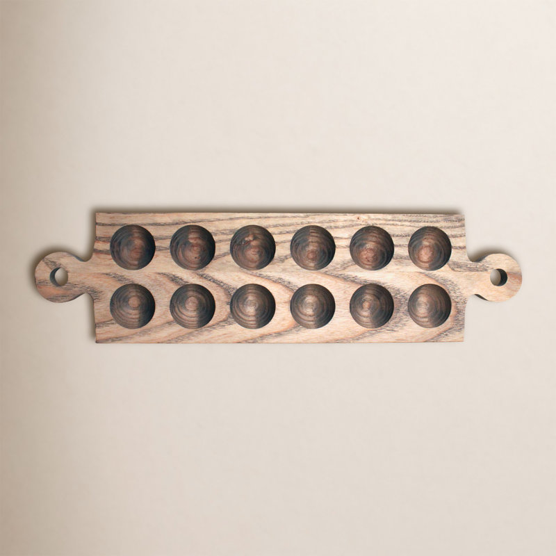 Cornish Wood Egg Platter, Gray