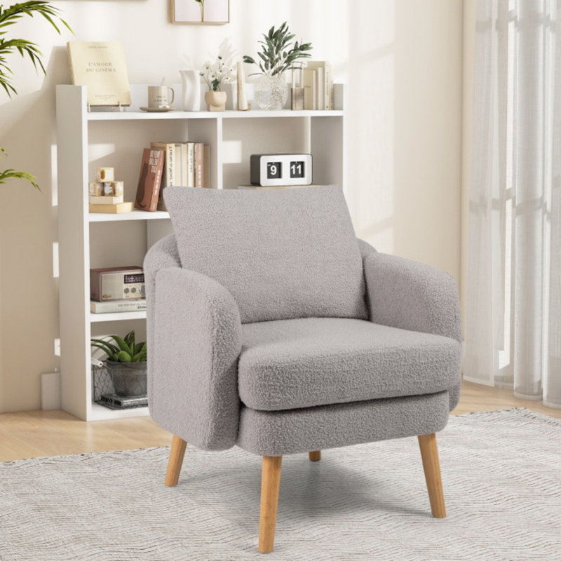 Chaise d'appoint Sherpa, Polyester gris