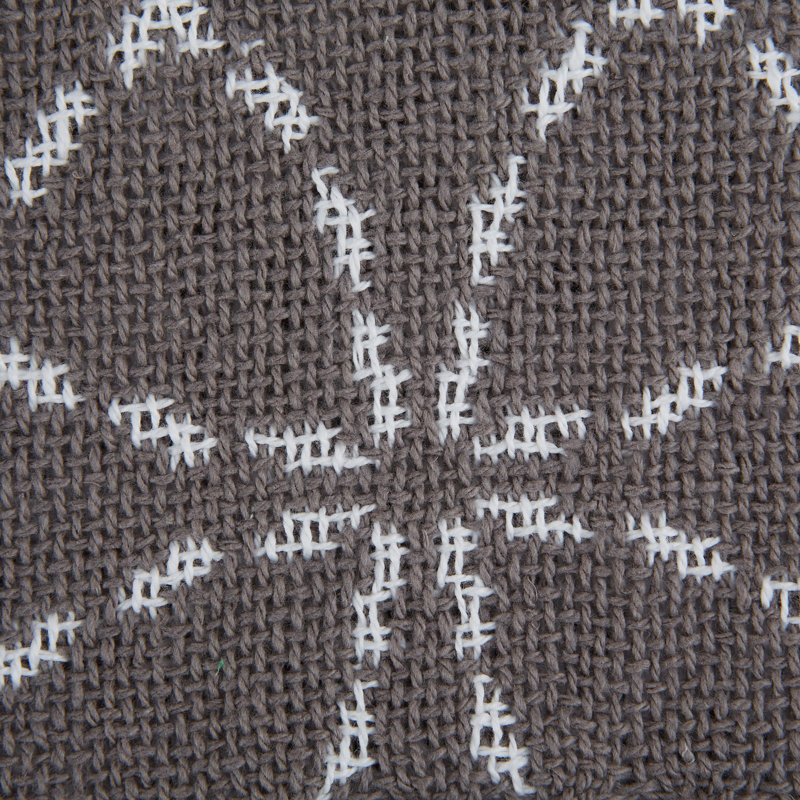 Throws Geo Print Hand Woven Throw Blanket, Gray