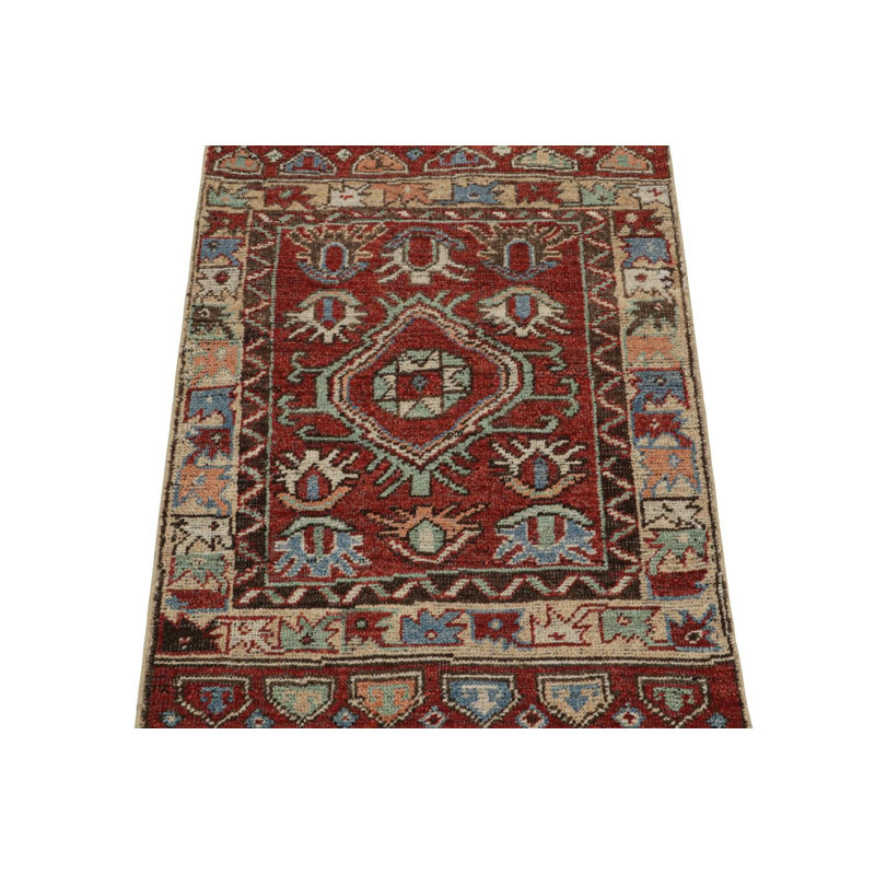 Burano Hand Knotted Wool Geometric Area Rug, Rectangle 4' x 5'