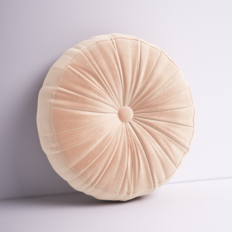 Therese 16" Tufted Round Throw Pillow, 16'' H X 16'' W, Rust