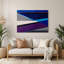 Art mural rigide en métal bleu 64-256345421