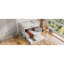 Lit superposé simple au-dessus d'un lit double avec lit gigogne en bois-228712124