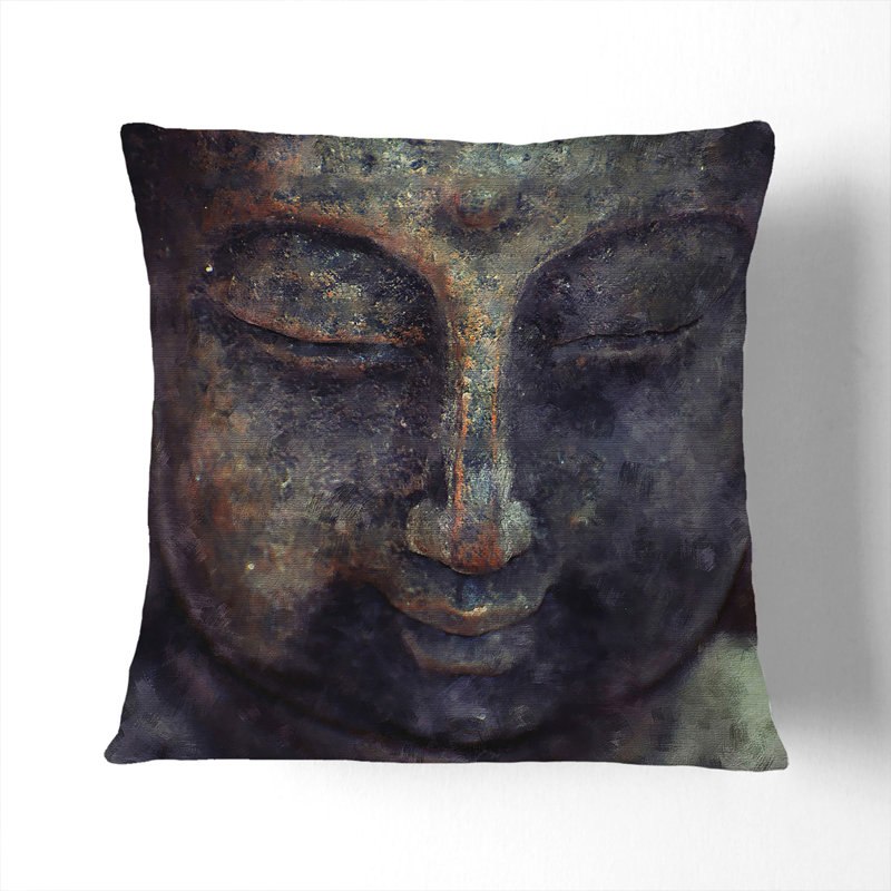 Buddha Statue Vol.10 Painting Square Throw Cushion, Stone, 40cm H x 40cm W x 15cm D