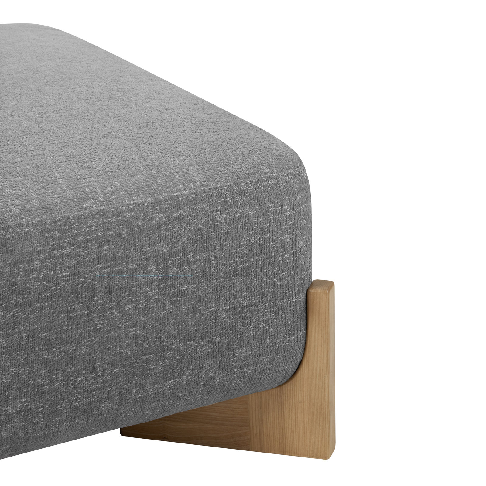 Zale 40" Upholstered Ottoman, Magnolia Light Grey Tweed