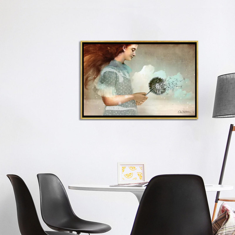 Reproduction d’art « make a Wish » par Catrin Welz-Stein, Pas de tapis, H 26 po x l 40 po x P 1,5 po, Toile encadrée d'or
