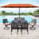Alyah 6 - Person Metal Patio Dining Set with Rectangular Table , Cushions Included