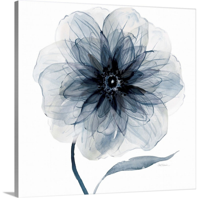 Indigo Bloom III - reproduction d'art sur toile, Toile tendue, H 20 po x l 20 po x P 1,25 po