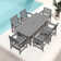 6 - Person Rectangular Outdoor Dining Set with 6 Chairs, Hdpe Patio Dining Table Sets