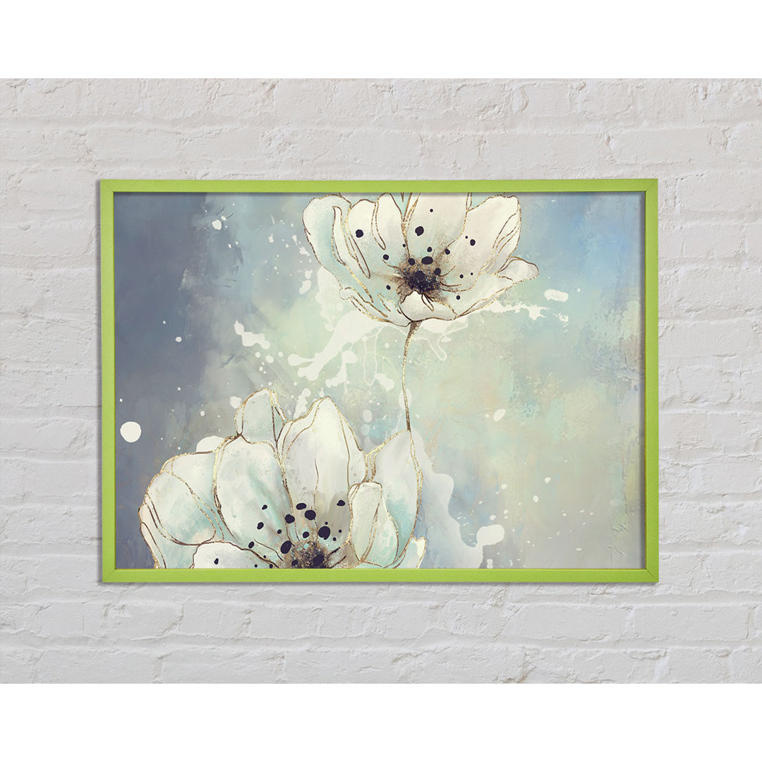 Gerahmtes Poster Agalia White Flowers In Abstract