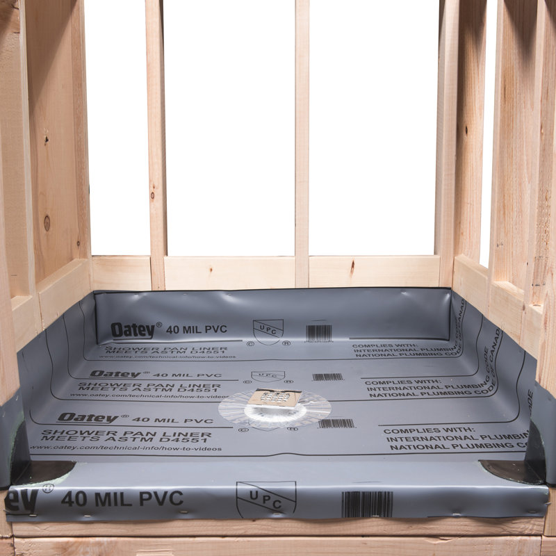 6' W x 50' D Single Threshold Shower Pan Liner