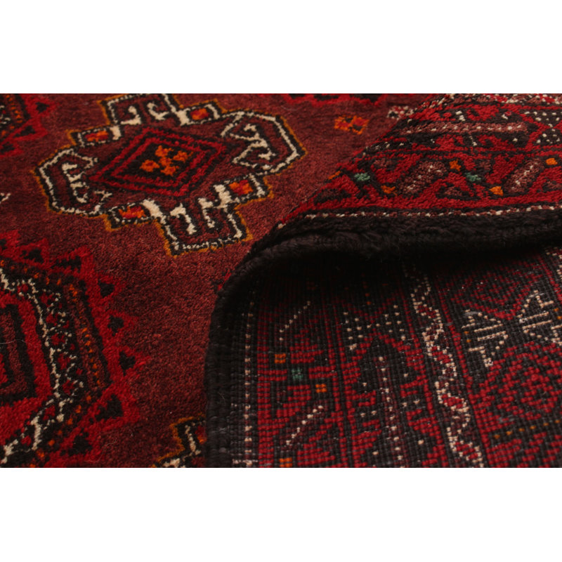 Hand-Knotted Kula Dark Red Wool Rug 3'7" X 6'6"
