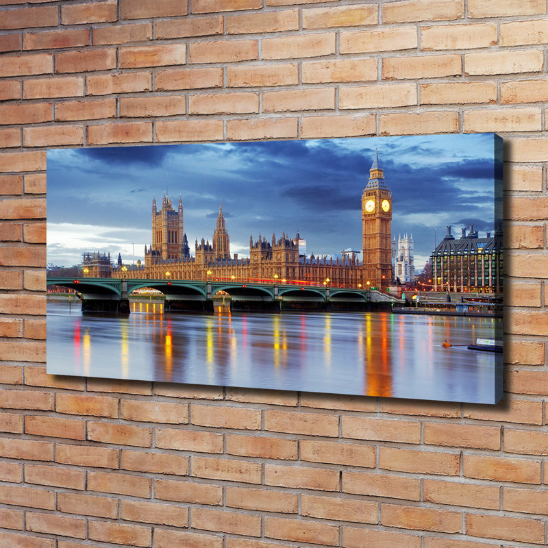 River Thames London - Print, Canvas, 60cm H x 120cm W x 2cm D