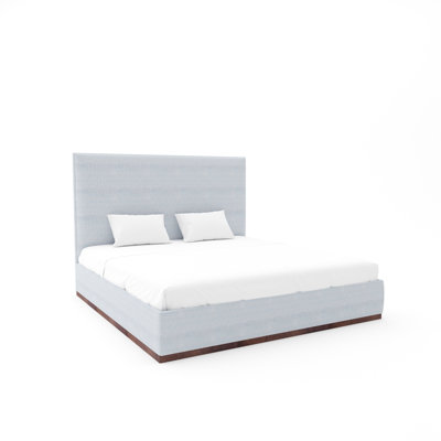 Lindley Custom Upholstered Bed with Wood Base