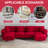 114" U Shaped Chenille Sectional Sofa with Chaise Ottoman and Gold Legs-860218129