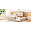 Lit tapissier beige avec lit gigogne simple - et plateforme pleine grandeur fiable en tissu réfléchissant dissipant la chaleur-711624380-711624383