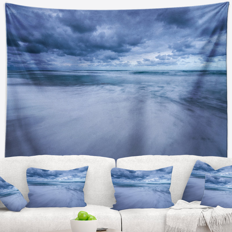 Tapisserie seascape storm clouds over ocean, H 50 po x l 60 po