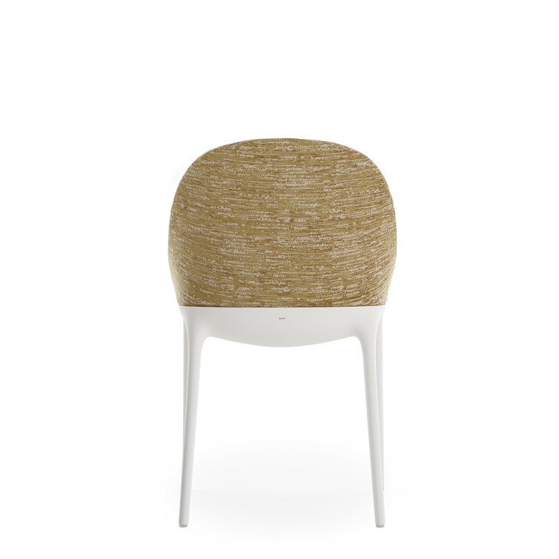 Eleganza Upholstered Dining Chair, White, Mustard