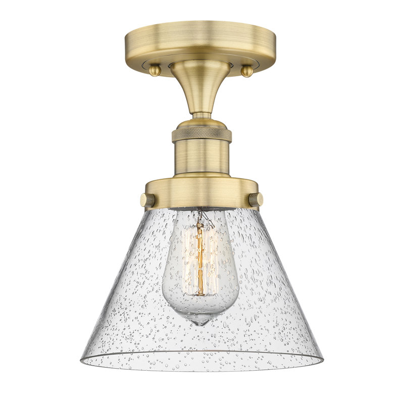 Magreb Glass Semi Flush Mount, Brushed Brass