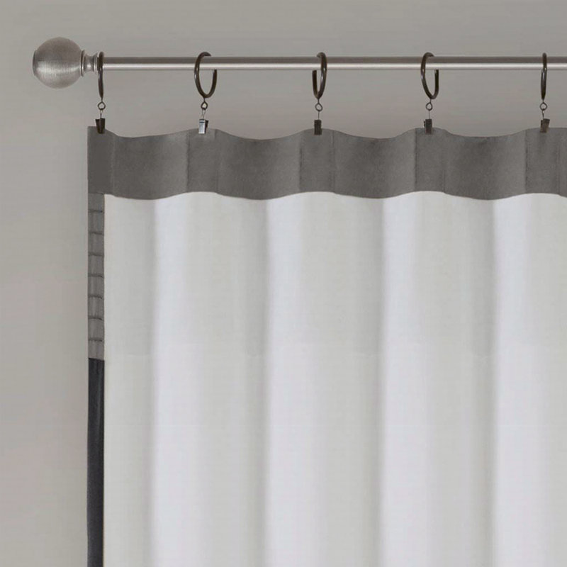 Rideau occultant en polyester Lamaar, Noir/gris
