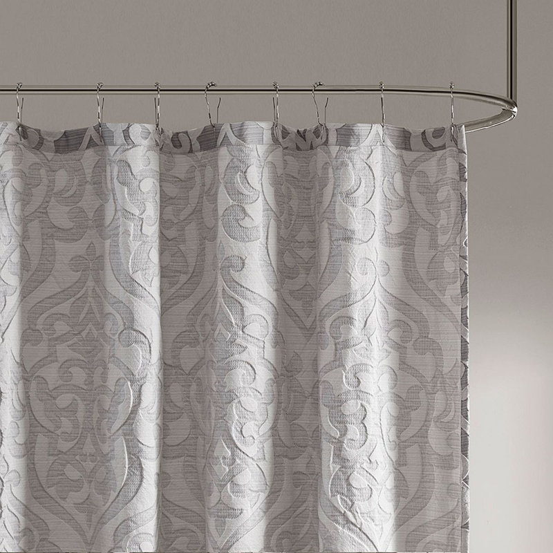 Jacquard Shower Curtain, Gray Damask