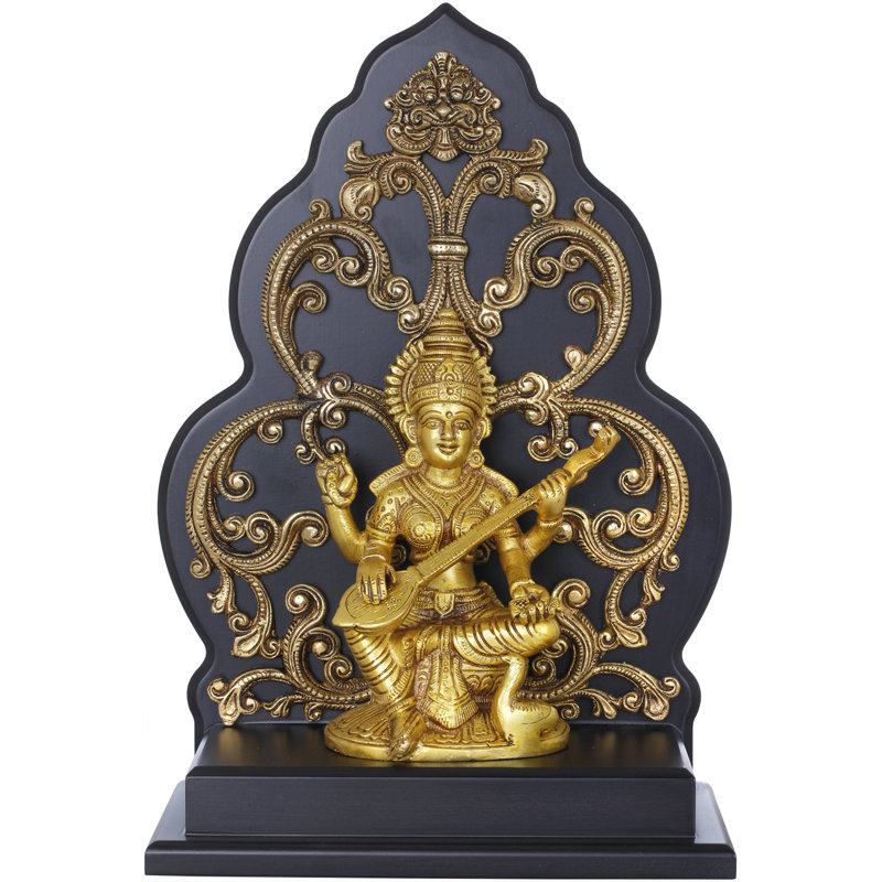 Déesse Saraswati sur un Kowimukha Chowki