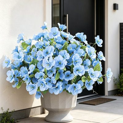 6 paquets de fleurs artificielles pour la décoration extérieure de printemps Hibiscus fleurs tropicales artificielles réalistes résistantes aux rayons UV pour jardinière