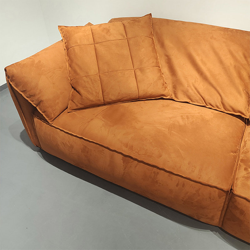Coussin modulaire orange en polyester, Orange, 4, H 32,68 po x l 110,24 po x P 45,28 po