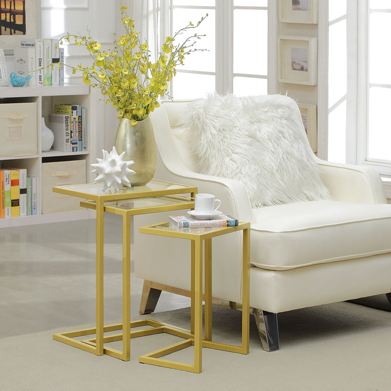 Tables gigognes 3 pièces Elegant Gold, Or