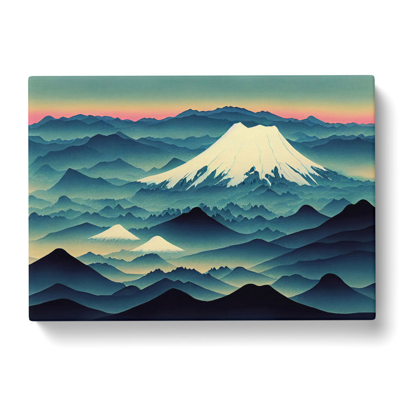 A Japanese Mountain Sunset Vol.1 - Wrapped Canvas Painting, 35cm H x 50cm W x 3cm D