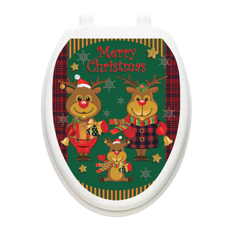 Décalcomanie de siège de toilette Christmas, Allongé