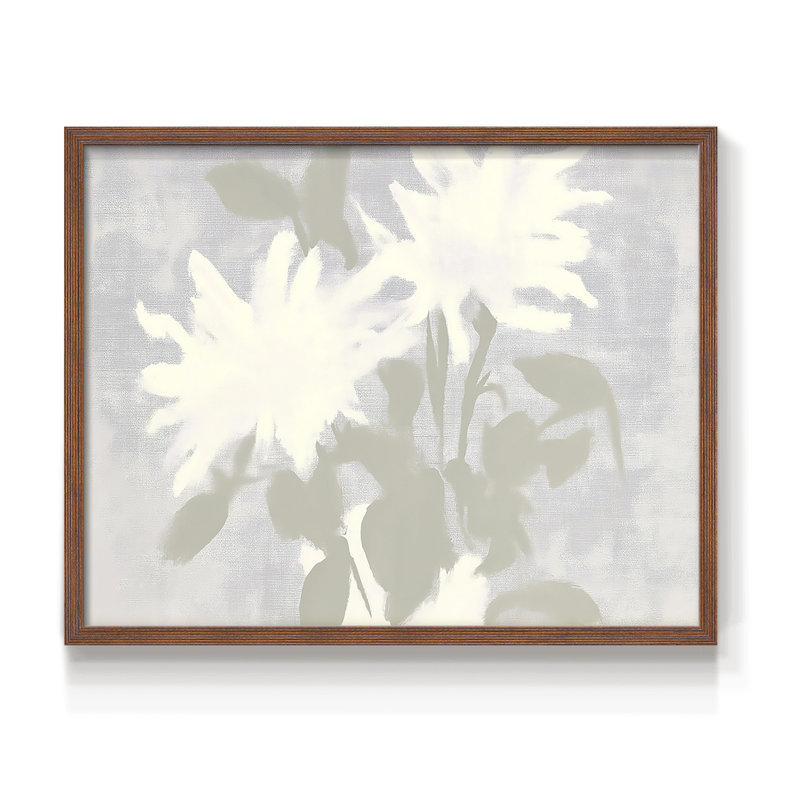 Série florale III - Reproduction encadrée - Restickable, Noyer, H 16 po x l 20 po