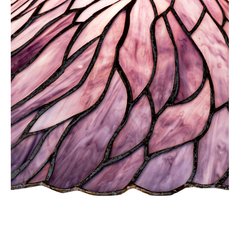 Abat-jour en jade 16 po, Pourpre / bleu / mauve, H 6 po x l 16 po x P 16 po