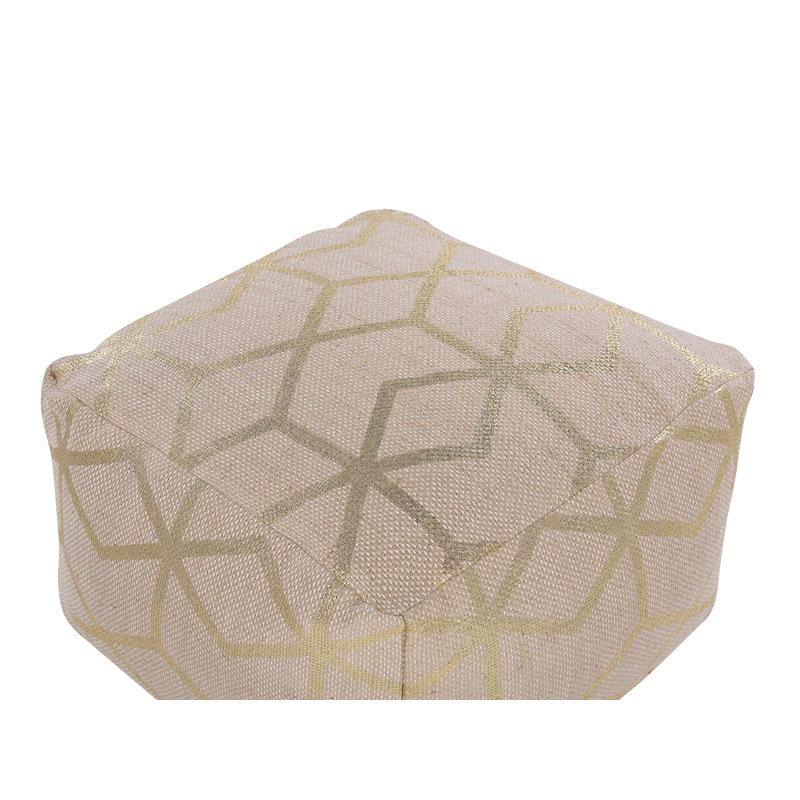Langara 56cm Wide Square Geometric Pouffe Ottoman