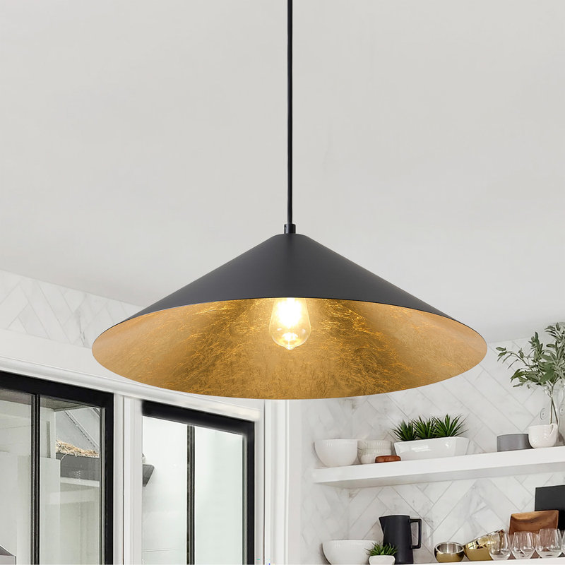 Luminaire suspendu à dôme moderne réglable 1 lumière, H 8,07 po x l 23,62 po
