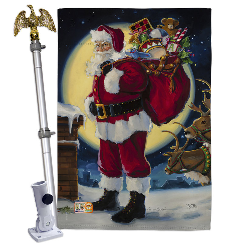 Lit de père Noël à 2 faces 40 po x 28 po Ensemble de drapeaux