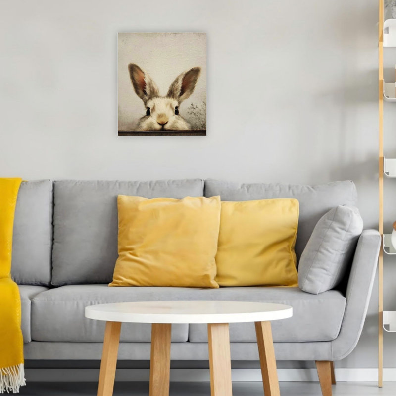 Décoration de chambre d'enfant beige et lapin rétro, l 24 po x l 20 po