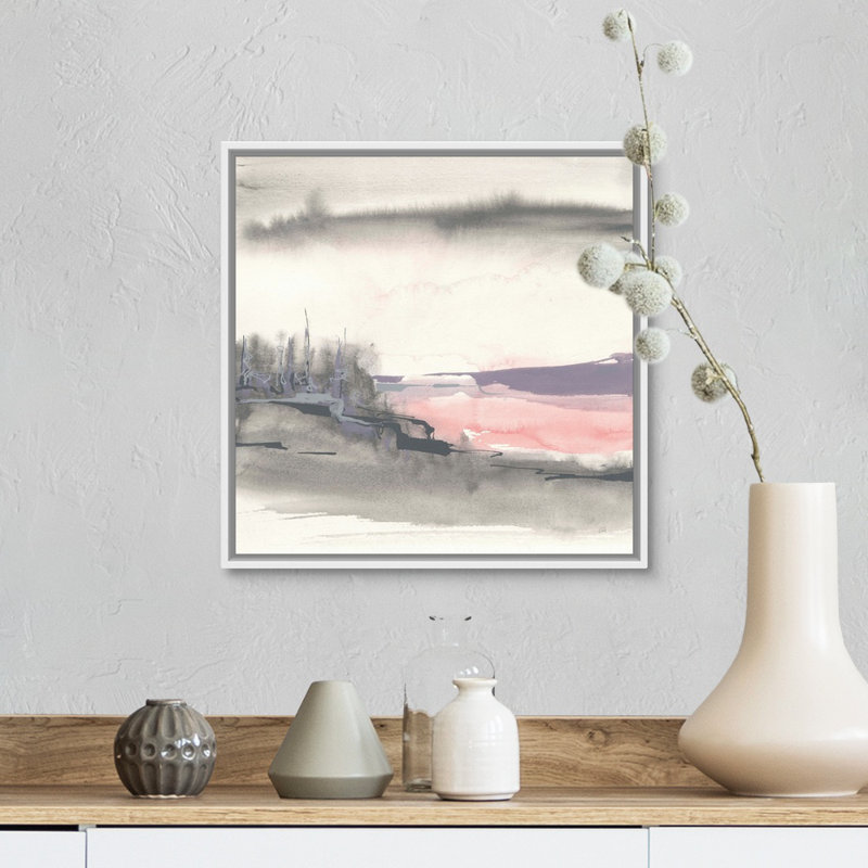 Blush Valley I - impression, Cadre flottant blanc, H 14 po x l 14 po x P 1,75 po