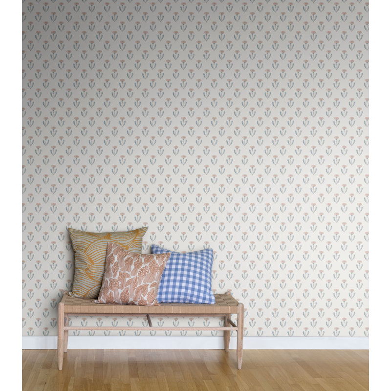 Huset I Solen Floral Wallpaper Roll, Pink